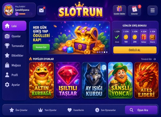 Slotrun platform ekran görünümü